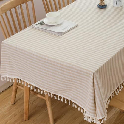 Outdoor Square Tablecloth 70x70 Inch Beige - Waterproof & Heavy Duty