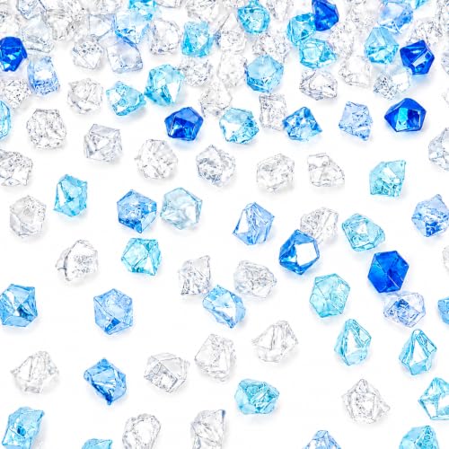 1200pcs Blue and White Acrylic Ice Cube Rocks for Vase Filler & Decor