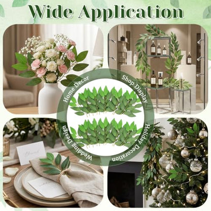 Artificial Italian Ruscus Greenery Stems for Small Arrangements, 30 Pack