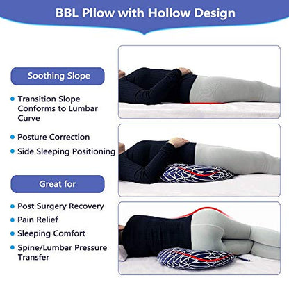 BBL Pillow After Surgery Brazilian Butt Lift Pillow Post Surgery Recovery for Sitting Sleeping Driving Booty Butt Pillows for Women Lumbar Back Hip Cushion Seat Support Foam BBL Wedge Pillow