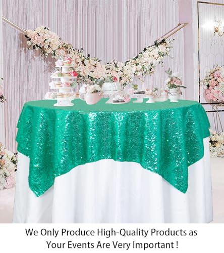 Green Sequin Tablecloth 36x36 Inch Square - Elegant Wedding & Party Decor