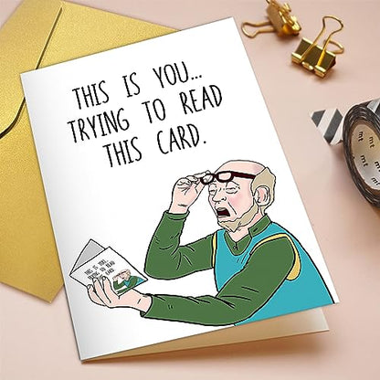 Funny Birthday Card for Dad Grandpa Husband Old Age Gift - Father's Day Card for Him