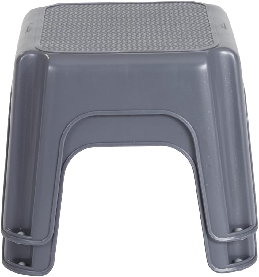 Rubbermaid One-Step Stool - Durable 7" Height Step Stool | Holds Up to 200 Pounds - Gray for Home & Office