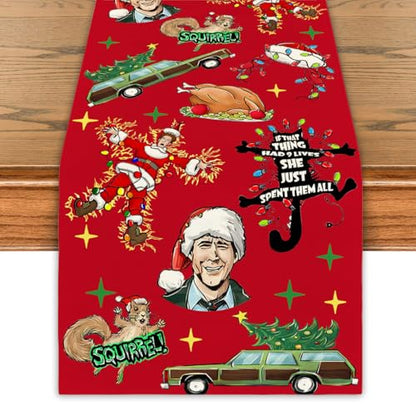 Christmas Table Runner 13x72 Inch Red Holiday Decor for Home & Party