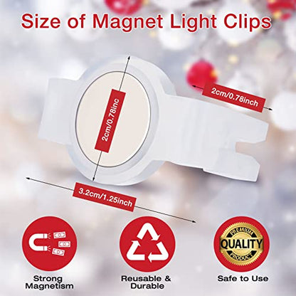 Macarrie Magnetic Christmas Light Clips - 50 Pack for C7 C9 Bulbs Outdoor