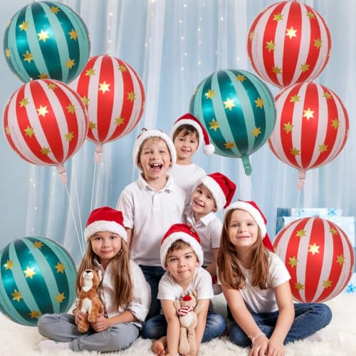 21 Inch Red & Green Foil Carnival Balloons – 8 Pcs Circus Party Decorations (Variation: Green)