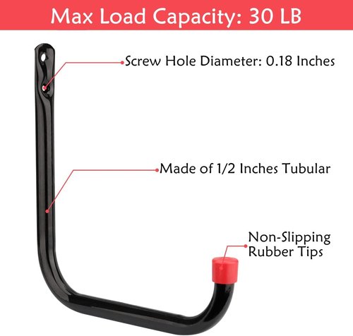 Heavy Duty Garage Storage Hooks by [Brand Name] - 8 Pack Wall Hangers for Tools, Bikes & More | 6.7 x 6.7 x 0.5 Inches