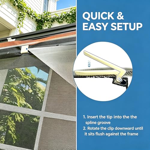 Heavy Duty Screen Retainer Clips for Aluminum Frames - 20 Pieces