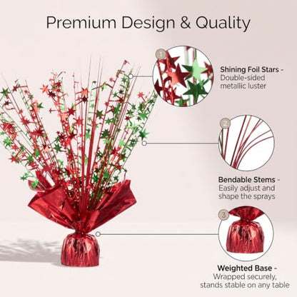 6Pcs Metallic Foil Star Centerpiece Decorations for Birthday Christmas Graduation Holiday