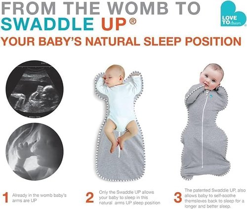 Love To Dream Organic Swaddle - Baby Sleep Sack for Newborns | Self-Soothing Design, 1.0 Tog, Small (5-8.5 lbs), Cream