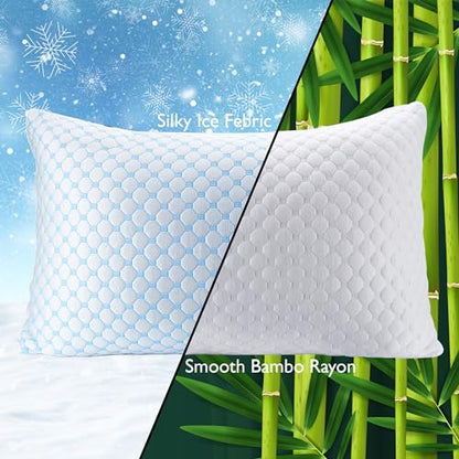 Greaton, Gel Memory Foam Pillows, Maintains Proper Sleeping Postures, Relieves Neck and Shoulder Pain, Perfect for Side, Back, or Stomach Sleepers, 25 x 15, White