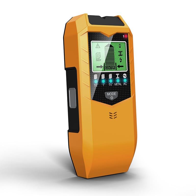 Stud Finder Wall Scanner, 5 in 1 Stud Detector with HD LCD Display for Center and Edge of Wood Metal AC Wire