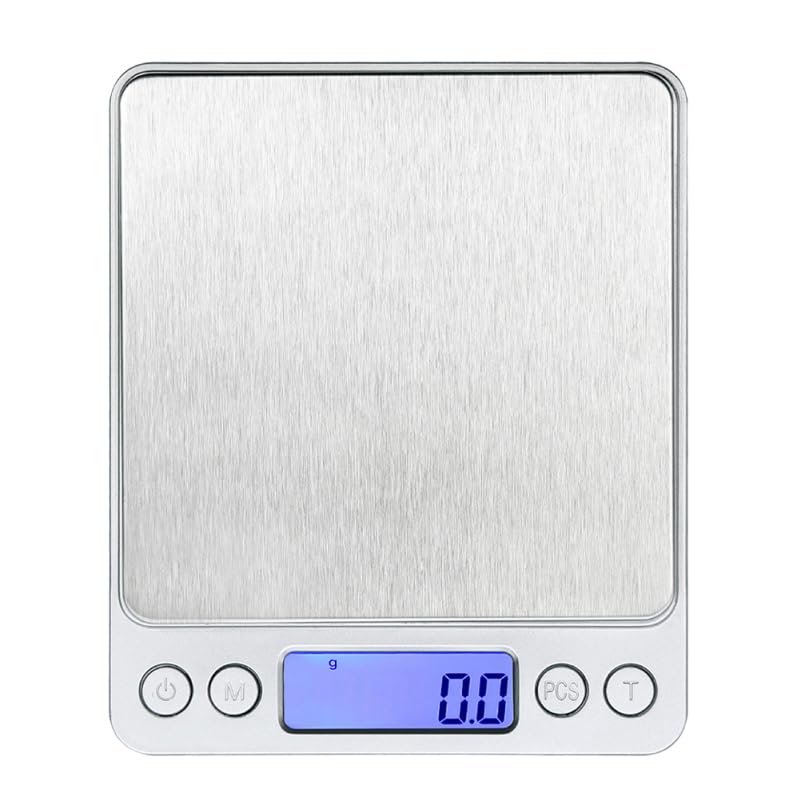 Skiennix High Precision Digital Kitchen Scale - Large LCD Display | Portable 5.11" x 4.13" x 0.59" for Baking & Cooking