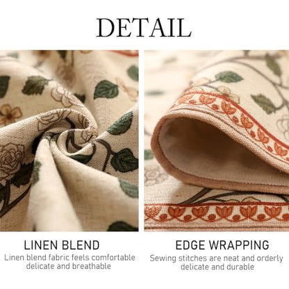 Flora 12x87 Inch Vintage Classic Table Runner - Elegant Linen & Polyester Design