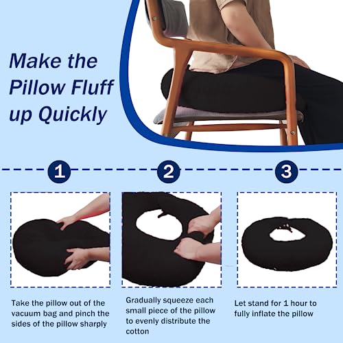 coceyese BBL Pillow After Surgery for Butt Sleeping, Brazilian Butt Lift Pillow Post Surgery Recovery for Sitting Sleeping Driving Donut Pillow for Woman Lumbar Back Cushion Seat Foam (Black Dot)