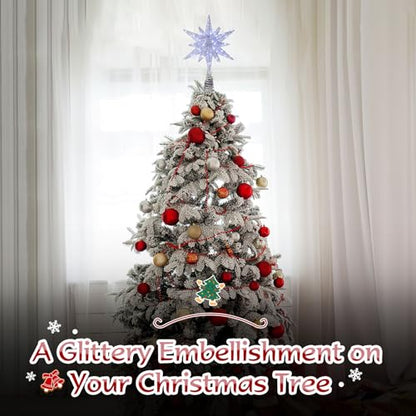 A-Silver 15-Inch Lighted 3D Moravian Star Christmas Tree Topper - Silver