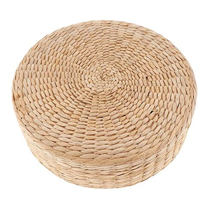 Meditation Floor Cushion Seat Pillow Natural Straw & Sponge Rustic Japanese Style