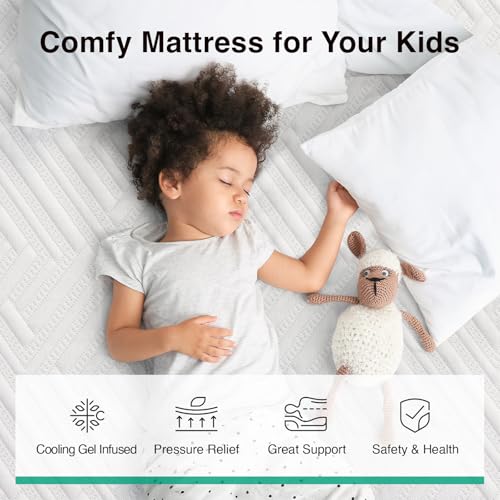 Novilla Bliss Green Tea Memory Foam Twin Mattress, Twin Mattress 10 Inch for Kids for Refreshing Sleep with Cool-Touch Nylon Cover, Zone Support & Pain Relief with CertiPUR-US Certified Foams