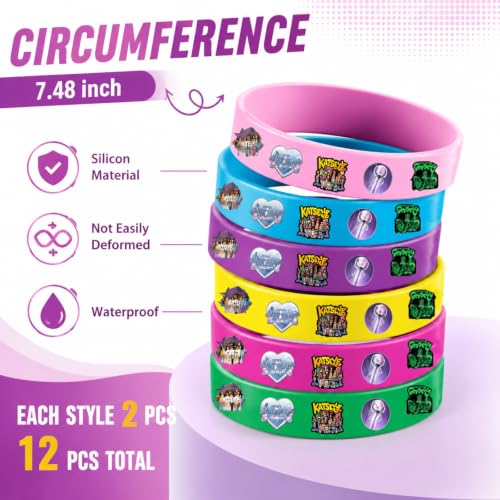 Pink Purple Birthday Party Decorations Set with Bracelets Keychains Stickers