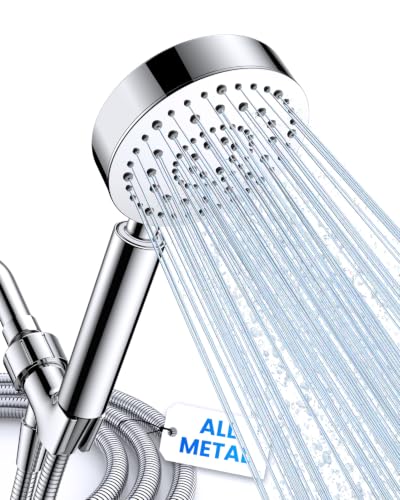 Metal 6-Spray Shower Head with Handheld & Silver Plating - High Pressure