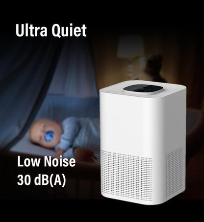Epsilon Air Purifier for Home | H13 HEPA Filter Large Rooms up to 1100 Sq.ft | 360˚Purification | 3-in-1 Air Cleaner with 30dB Sleep Mode Removes 99.97% of Pollutants Cleans Dust, Odor, Pet Dander