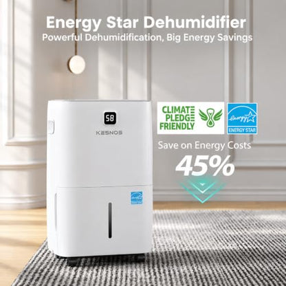 Kesnos 80 Pints Energy Star Dehumidifier for Basement 6000 Sq. Ft with Drain Hose