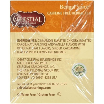 Celestial Seasonings Herbal Tea Bengal Spice 20 Count Pack of 4.