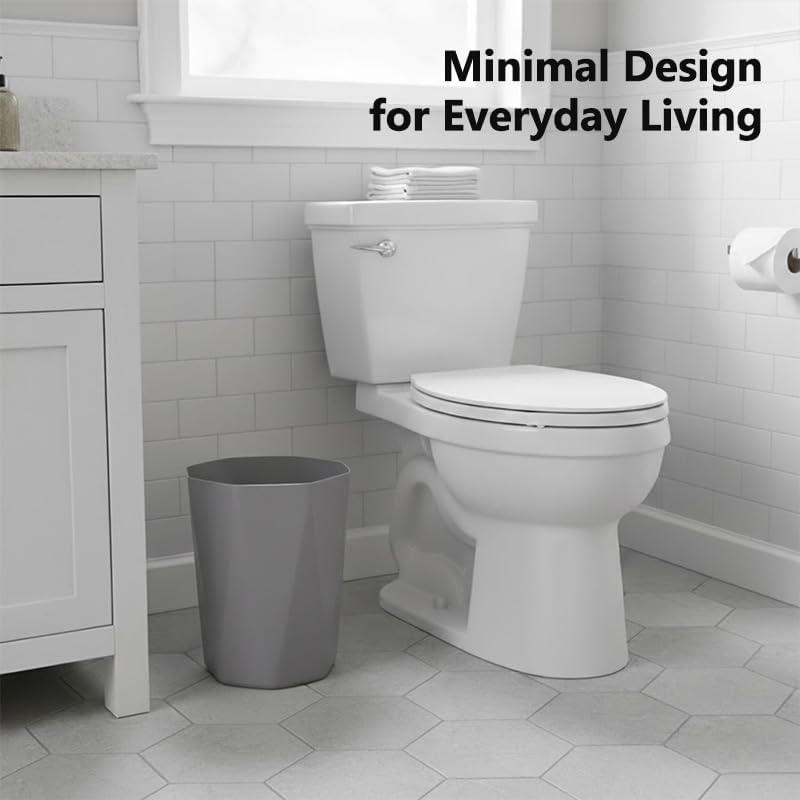 5 Gallon Geometric Plastic Trash Can - Slim Waste Bin for Bathroom Kitchen Bedroom