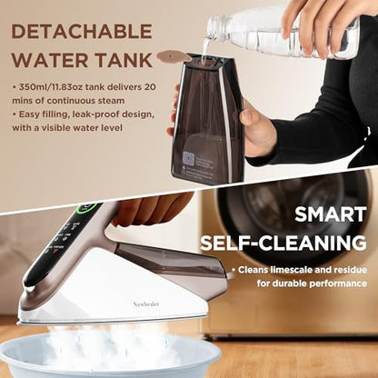 1500W Garment Steamer Iron with Turbo Steam & Self-Cleaning
