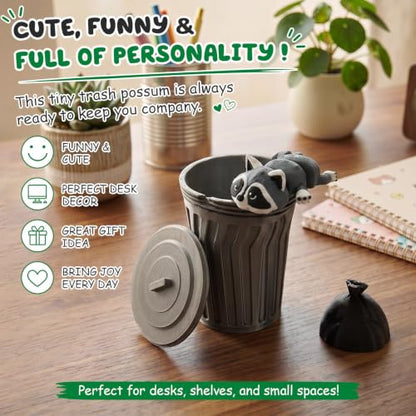 Articulated Raccoon Trash Can Desk Decor - 3D Printed Animal Toy