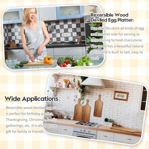 Acacia Wood Cutting Boards Set - 12 Pieces 17x6 Inches with Handle