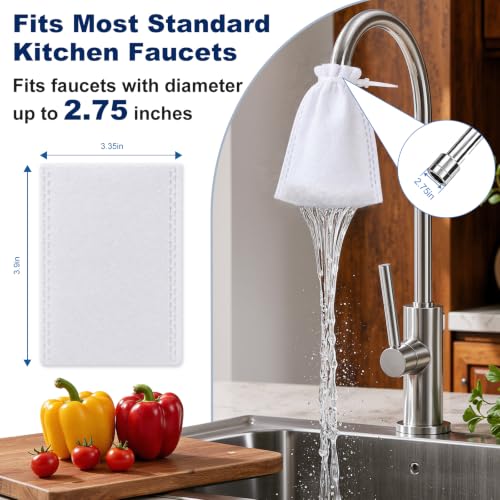 8 Pack Faucet Filter Cotton Bags - Universal Kitchen Sink Water Filter