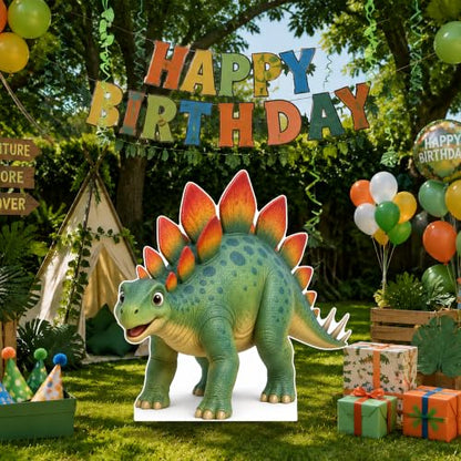Stegosaurus Cardboard Cutout Dinosaur Themed Birthday Party Standup - 4 ft