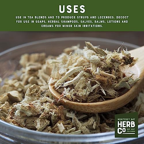 Monterey Bay Herb Co. Organic Marshmallow Root | Mix in Tea Blends | Mortification Root, Hack Root, Sweet Weed | Cut & Sifted 1 LB