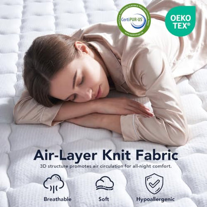 Grey 12-Inch Queen Size Mattress in a Box - Hybrid Gel Foam Support