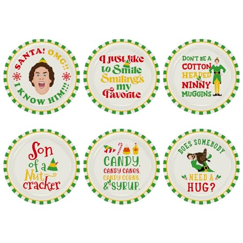 Christmas Paper Plates 60 Pack - 9 Inch Festive Holiday Dinnerware with Elf Design