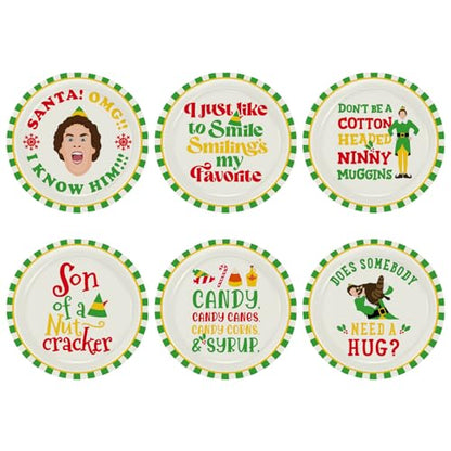 Christmas Paper Plates 60 Pack - 9 Inch Festive Holiday Dinnerware with Elf Design