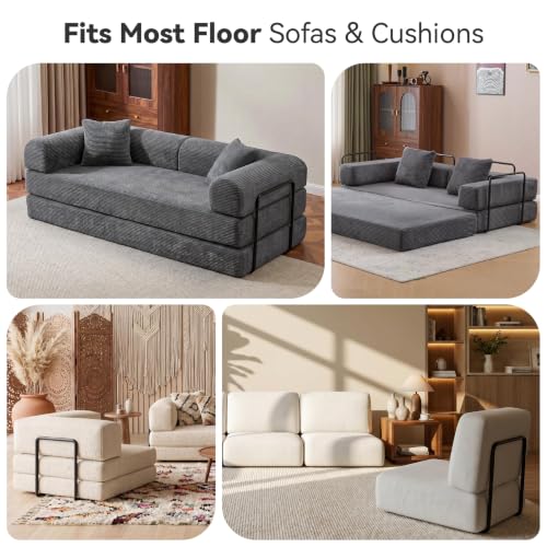 L-Shape Floor Sofa Support Frame 2 Sets Freestanding Metal Back Support for Floor Cushions