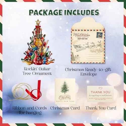 Guitar Christmas Tree Ornament ? Rockin¡¯ Acrylic Tree Decoration, Music Ornaments for Christmas, Musical Instrument Ornament, Funny Gift for Guitar Player, Music Enthusiasts, Teacher Keepsake