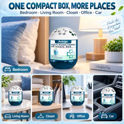 Blue Passive Air Purifier Box 120g - No Electricity, No Noise, Home & Car Use (2 Pack)