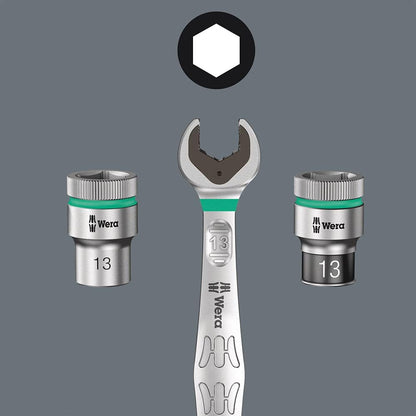 WERA 05003883001 Socket Set - 9-Piece Zyklop 1/4" Drive for Ultimate Precision and Durability