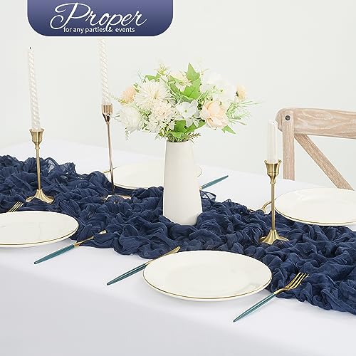 Navy Blue Cheesecloth Table Runner 20 Pack - 10ft Rustic Wedding Party Decor