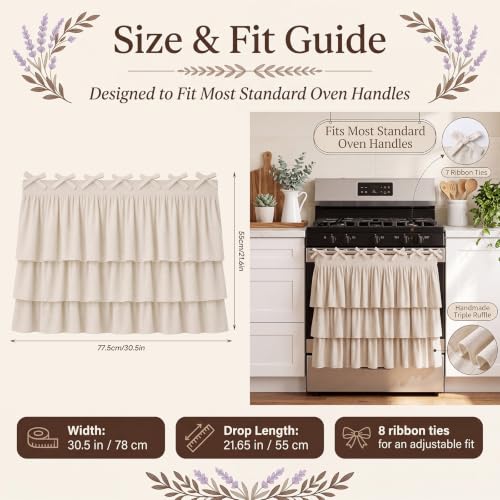 Farmhouse Linen Blend Oven Skirt Curtain for Kitchen Decor - Variations of Linen Blend