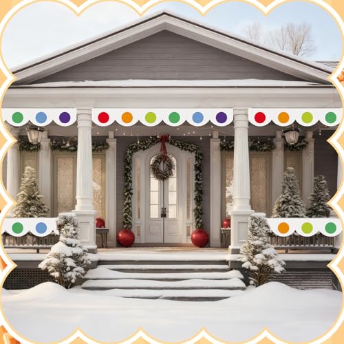 Gingerbread Christmas Decorations Banner Set - 4 Pieces, 26ft Outdoor Holiday Yard Decor