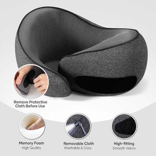 Travel Neck Pillow for Airplanes and Car - Dark Grey