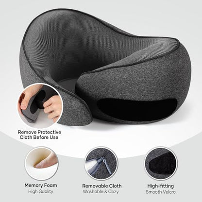 Travel Neck Pillow for Airplanes and Car - Dark Grey