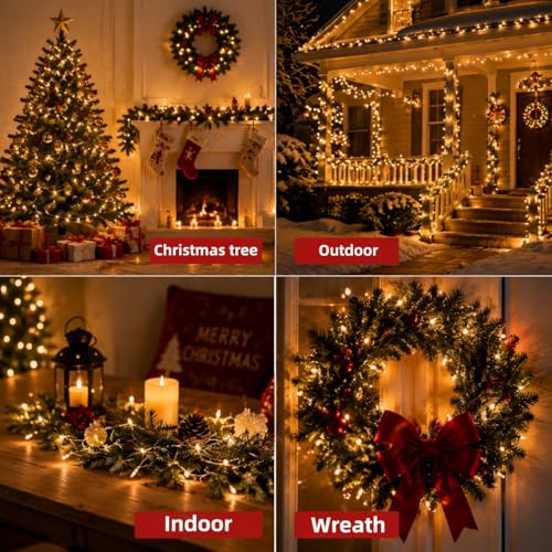 50 Count Warm White Christmas String Lights - 12Ft Indoor & Outdoor Decor