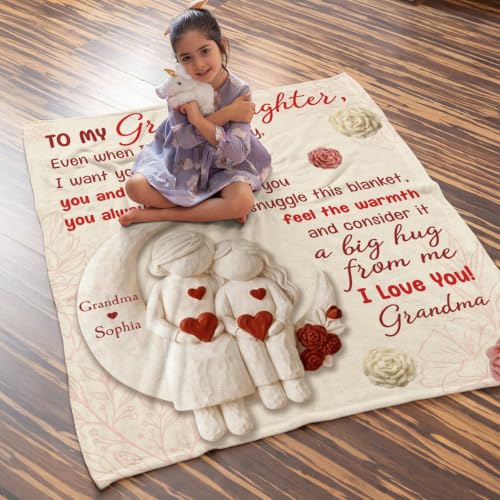 To My Daughter Fleece Blanket - Custom Gift from Grandma & Grandpa