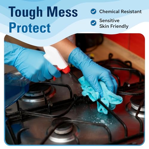 SWIFTLITE Food Safe Disposable Gloves, Blue Nitrile Rubber Gloves, Latex-Free Powder-Free for Food Prep, Cooking, Cleaning (Small, 100)