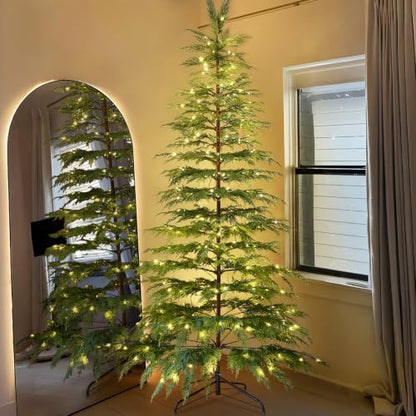 7ft 6in Pre-Lit Twinkle Christmas Cypress Tree - Natural Look, Warm White LEDs